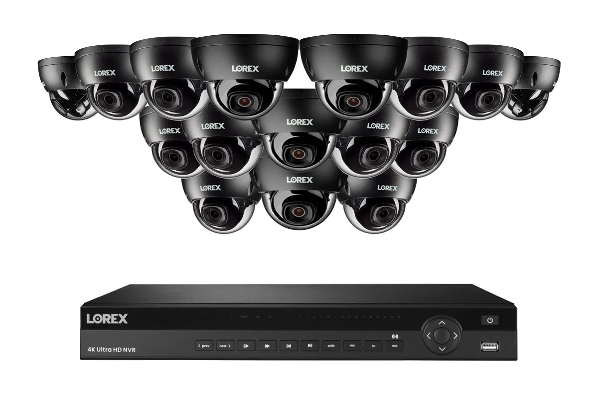Lorex Elite Series NVR with A10 IP Dome Cameras - 4K 16-Channel 4TB Wired System