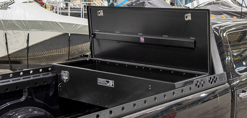 Highway Products Single Lid Crossover Saddle-Style Pickup Truck Toolbox HWP3213-011-BK62