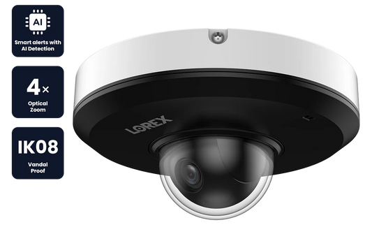 Lorex P2 - 2K (4MP) IP Wired PTZ Security Camera with AI Detection and 4x Optical Zoom
