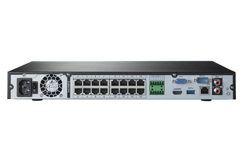 Lorex Elite Series NVR with A10 IP Dome Cameras - 4K 16-Channel 4TB Wired System