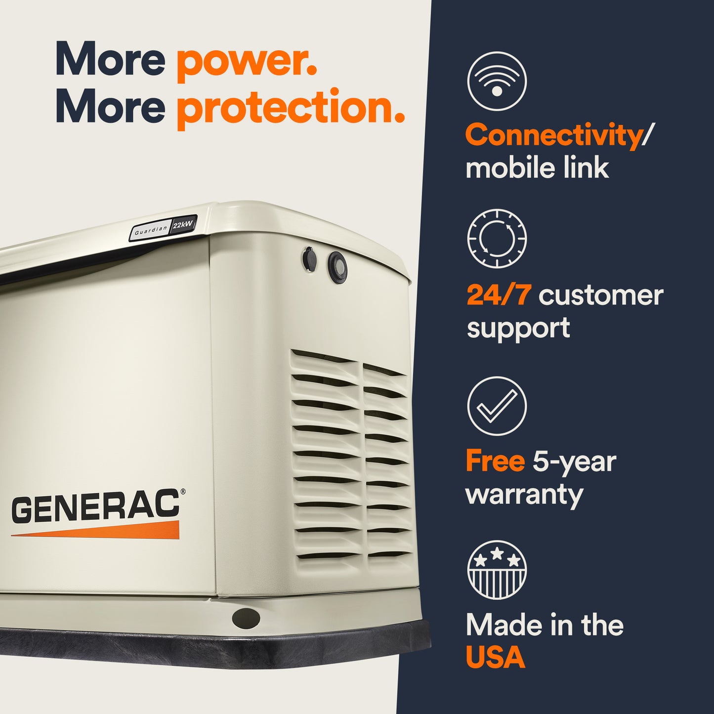 Generac Power Systems Guardian 22kW Dual Fuel Home Standby Generator w/ 200 Amp Transfer Switch Wi-Fi Enabled GPS7043