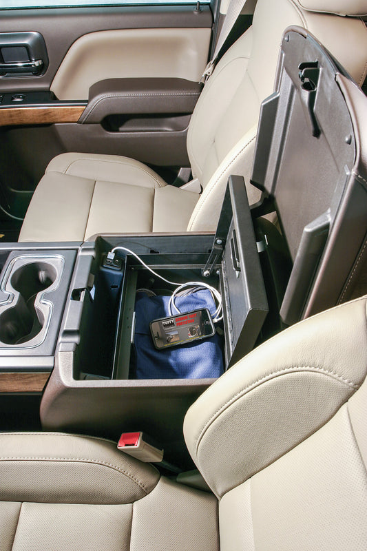 Tuffy Console Safe Chevy/GMC Trucks & SUVs (2014–2020) – Locking Center Console Insert