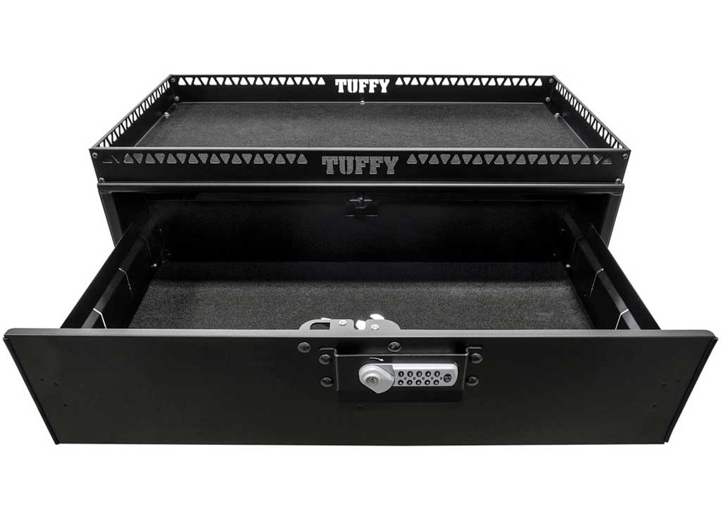 Tuffy Mid-Size SUV Cargo Drawer with Shelf – Lockable Dual-Level Storage