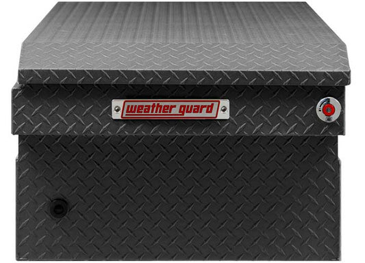 Weather Guard Full EXTRA WIDE Aluminum Crossover Saddle-Style Pickup Truck Toolbox - Textured Matte Black Powder Coat - WEA117-52-04