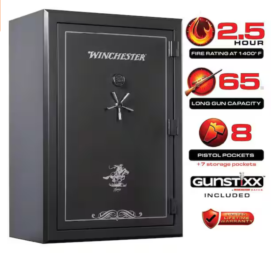 Winchester Legacy 62 Safe | (65+8) 73-Gun Capacity 2.5 Hour Fire Rated Slate WTRL-7250-62-16-E