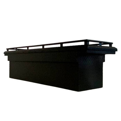 CamLocker King Size LOW PROFILE Aluminum Crossover Saddle-Style Pickup Truck Toolbox With Tie Down Rail on Lid - Matte Black CLKTBCAM-KS71LP-RLMB