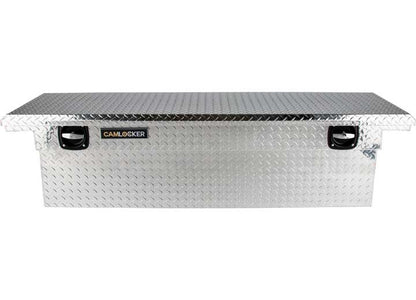 CamLocker King Size LOW PROFILE Aluminum Crossover Saddle-Style Pickup Truck Toolbox - Polished Aluminum CLKTBCAM-KS71LP