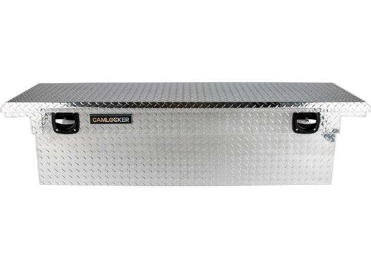 CamLocker King Size LOW PROFILE Aluminum Crossover Saddle-Style Pickup Truck Toolbox - Polished Aluminum CLKTBCAM-KS71LP