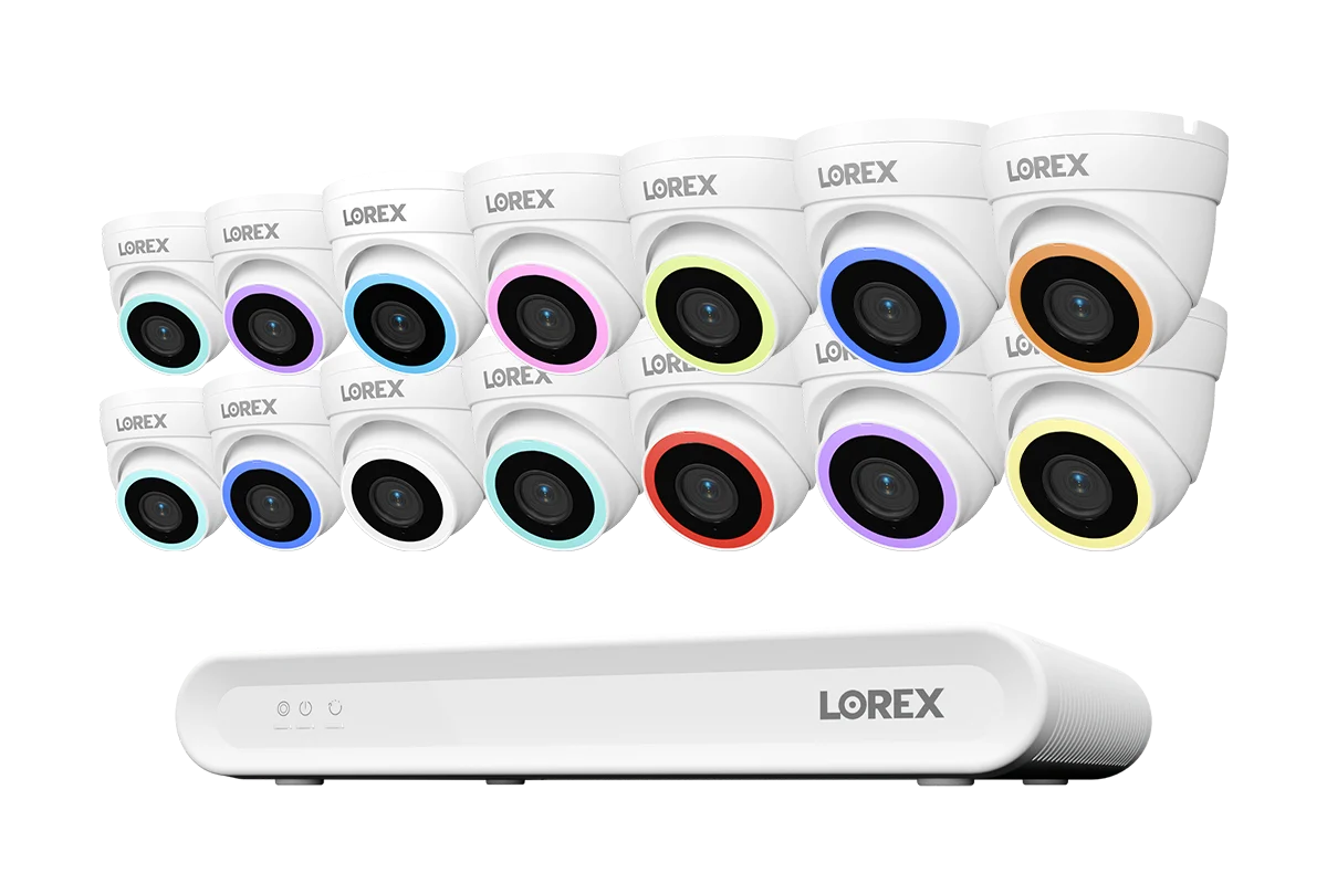Lorex Connect V-Series 4K 16-Channel Wired NVR System with V7 4K PoE Turret Cameras - 2TB