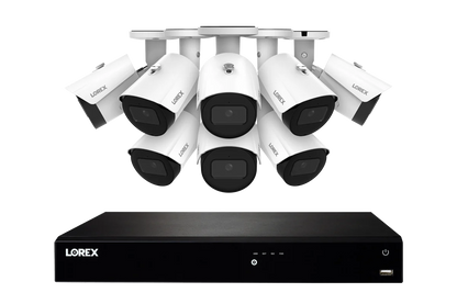 Lorex Fusion Series 4K 16 Camera Capable (Wired or Fusion Wi-Fi) 4TB Wired NVR System with A14 IP Bullet Cameras