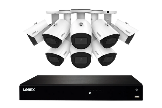 Lorex Fusion Series 4K 16 Camera Capable (Wired or Fusion Wi-Fi) 4TB Wired NVR System with A14 IP Bullet Cameras