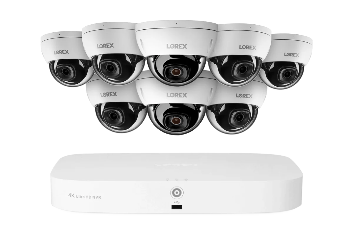 Lorex Fusion NVR with A10 IP Dome Cameras - 4K 16-Camera Capable (8 Wired + 8 Wi-Fi Fusion) 2TB Wired System