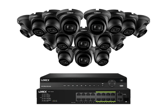 Lorex Elite Series 4K 32 Camera Capable 8TB Wired NVR System with 16 8MP (4K) A14 IP Dome Cameras