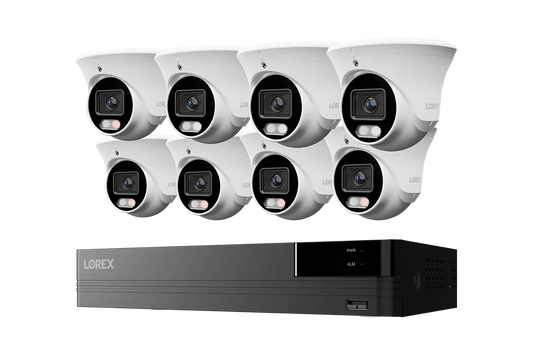Lorex Connect U Series 4K 8-Channel Wired NVR System with U3 2K+ PoE Turret Cameras - 2TB