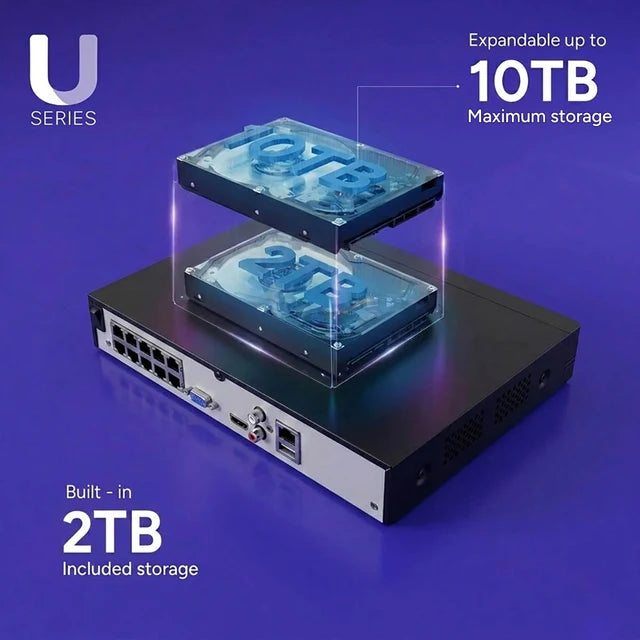 Lorex Connect U Series 4K 8-Channel Wired NVR System with U3 2K+ PoE Bullet Cameras - 2TB