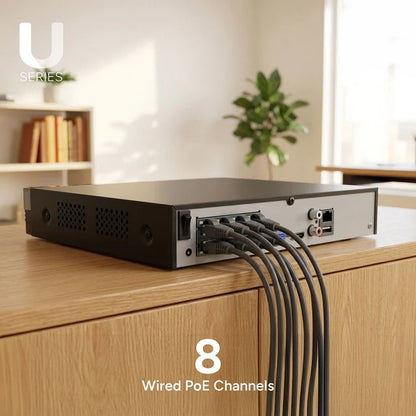 Lorex Connect U Series 4K 8-Channel Wired NVR System with U3 2K+ PoE Bullet Cameras - 2TB
