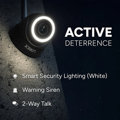 Lorex Connect V-Series V3 4K PoE Turret Camera with Smart Security Lighting