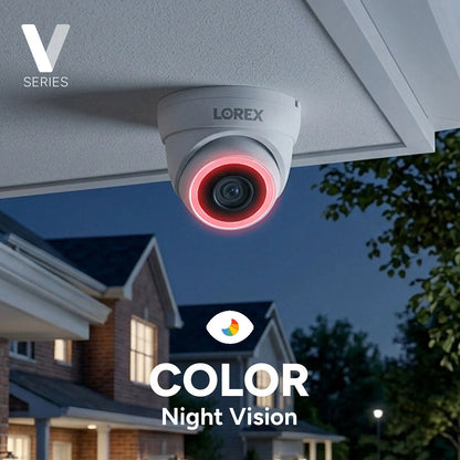Lorex Connect V-Series 4K 8-Channel Wired NVR System with V5 4K PoE Turret Cameras - 1TB