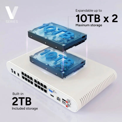 Lorex Connect V-Series VF 4K 16-Channel PoE Network Video Recorder (NVR) 2TB