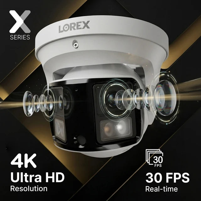 Lorex Connect X-Series X3 4K Dual-Lens Turret Camera with 190° Panoramic Coverage