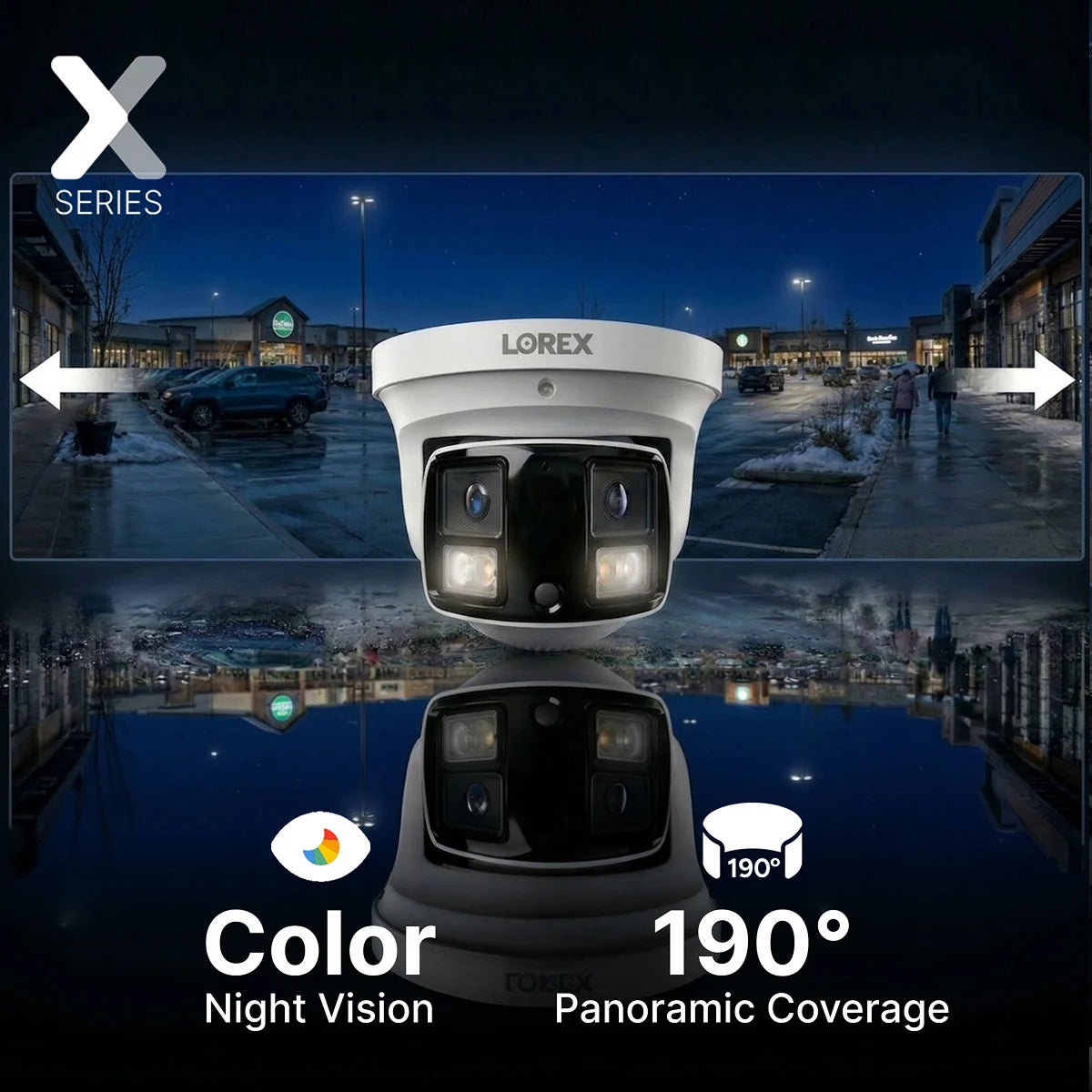 Lorex Connect X-Series X3 4K Dual-Lens Turret Camera with 190° Panoramic Coverage