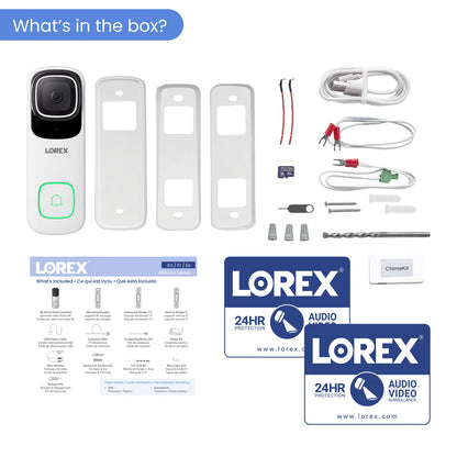 Lorex 4K WIRELESS Video Doorbell (AC-Powered Wi-Fi, 32GB, Cloud-Enabled)