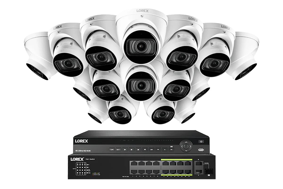 Lorex Elite Series 32-Channel (8TB) 4K IP System with Nocturnal N4 Lite Turret Cameras and PoE Switch