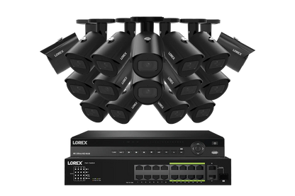 Lorex Elite Series 4K 32 Camera Capable 8TB Wired NVR System with 16 8MP (4K) A14 IP Bullet Cameras