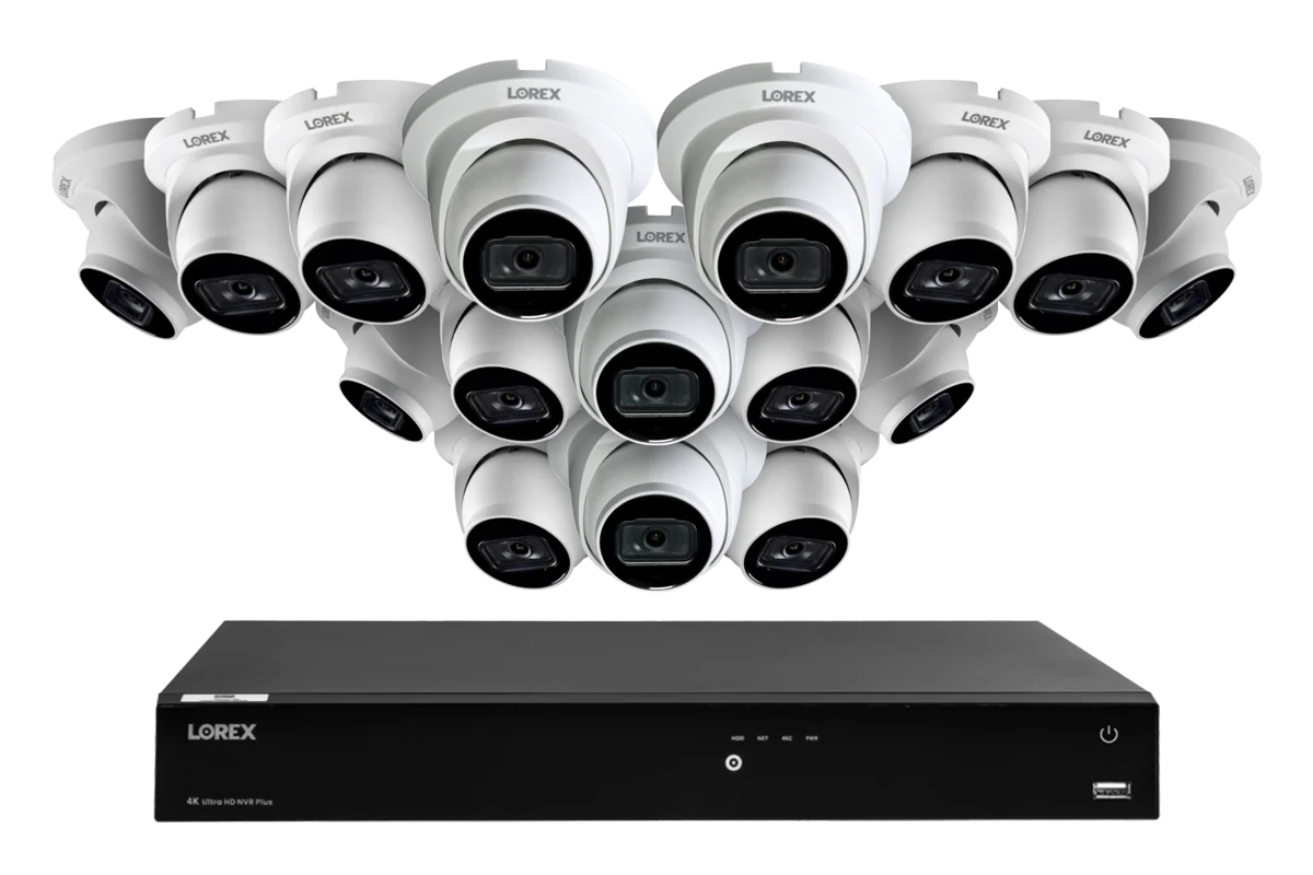 Lorex Fusion Series 4K 16 Camera Capable (Wired or Fusion Wi-Fi) 4TB Wired NVR System with A14 IP Dome Cameras