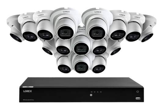 Lorex Fusion Series 4K 16 Camera Capable (Wired or Fusion Wi-Fi) 4TB Wired NVR System with A14 IP Dome Cameras