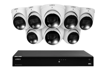 Lorex Fusion Series 4K 16 Camera Capable (Wired or Fusion Wi-Fi) 4TB Wired NVR System with H13 IP Dome Cameras