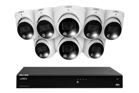 Lorex Fusion Series 4K 16 Camera Capable (Wired or Fusion Wi-Fi) 4TB Wired NVR System with H13 IP Dome Cameras