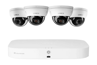 Lorex Fusion NVR with A10 IP Dome Cameras - 4K 16-Camera Capable (8 Wired + 8 Wi-Fi Fusion) 2TB Wired System