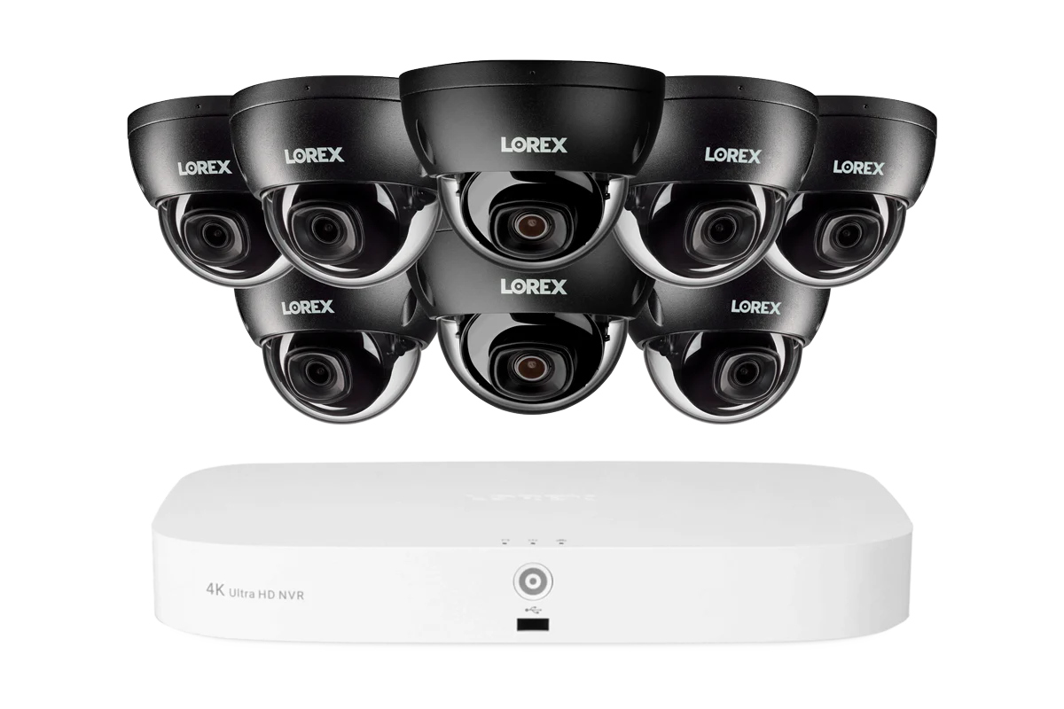 Lorex Fusion NVR with A10 IP Dome Cameras - 4K 16-Camera Capable (8 Wired + 8 Wi-Fi Fusion) 2TB Wired System