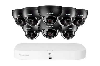 Lorex Fusion NVR with A10 IP Dome Cameras - 4K 16-Camera Capable (8 Wired + 8 Wi-Fi Fusion) 2TB Wired System