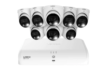 Lorex Fusion Series 4K+ 16 Channel (8 Wired + 8 Fusion Wi-Fi) 2TB Wired System with H13 Wired 4K IP Dome Cameras