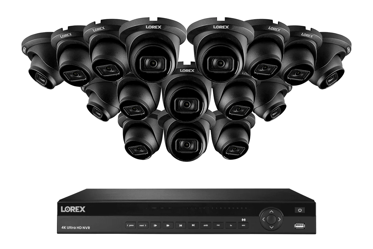 Lorex Elite Series NVR with N3 (Nocturnal Series) IP Dome Cameras - 4K 16-Channel 4TB Wired System