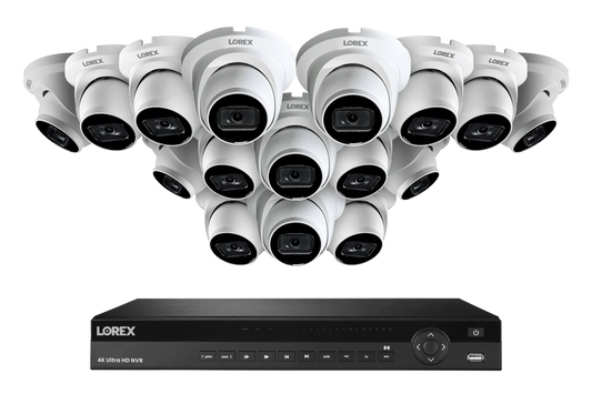 Lorex Elite Series NVR with N3 (Nocturnal Series) IP Dome Cameras - 4K 16-Channel 4TB Wired System