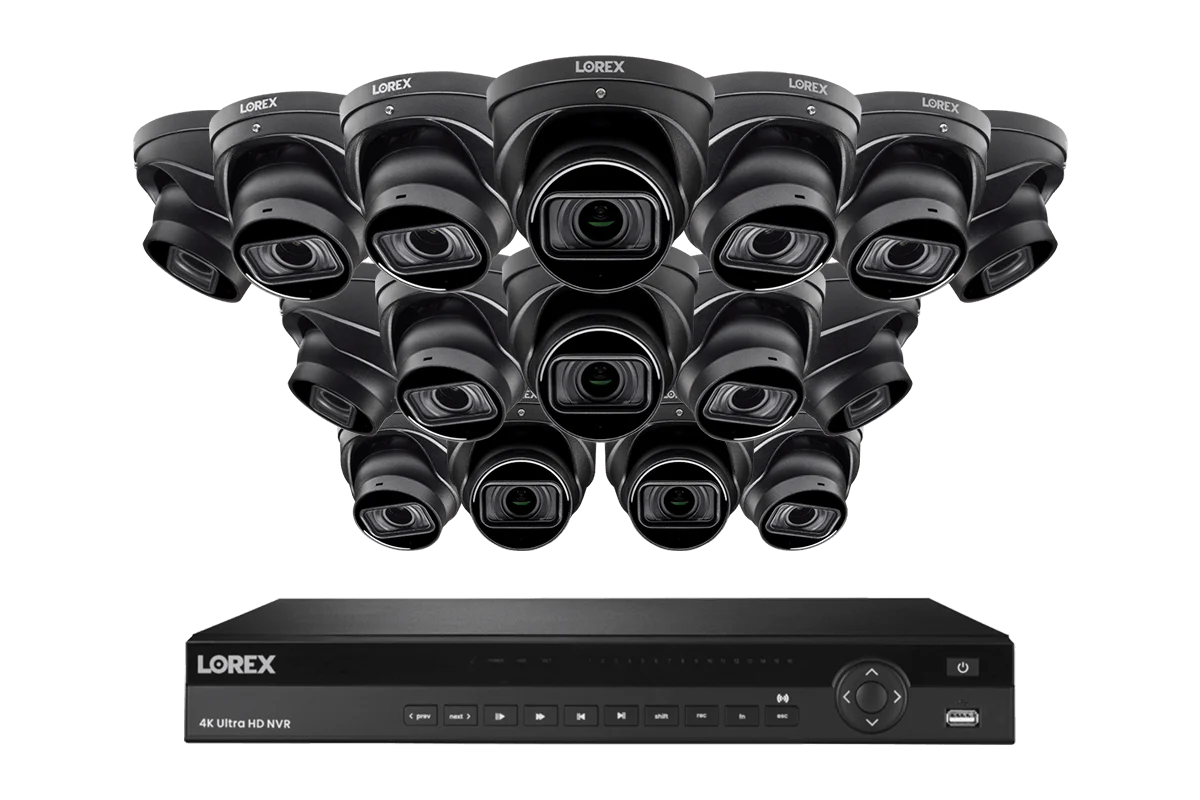 Lorex Elite Series NVR with N3 (Nocturnal Series) IP Motorized Varifocal Dome Cameras - 4K 16-Channel 4TB Wired System