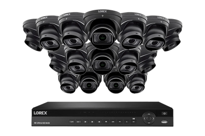 Lorex Elite Series NVR with N3 (Nocturnal Series) IP Motorized Varifocal Dome Cameras - 4K 16-Channel 4TB Wired System