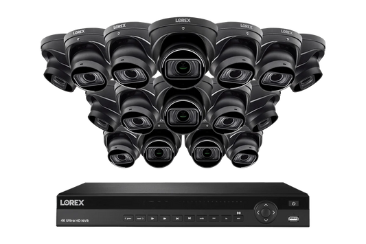 Lorex Elite Series NVR with N3 (Nocturnal Series) IP Motorized Varifocal Dome Cameras - 4K 16-Channel 4TB Wired System
