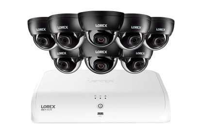 Lorex Fusion NVR with A10 IP Dome Cameras - 4K 16-Camera Capable (8 Wired + 8 Wi-Fi Fusion) 2TB Wired System