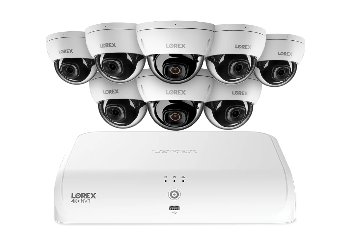 Lorex Fusion NVR with A10 IP Dome Cameras - 4K 16-Camera Capable (8 Wired + 8 Wi-Fi Fusion) 2TB Wired System