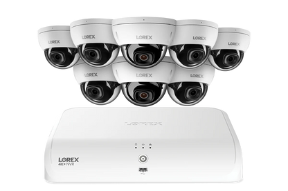 Lorex Fusion NVR with A10 IP Dome Cameras - 4K 16-Camera Capable (8 Wired + 8 Wi-Fi Fusion) 2TB Wired System