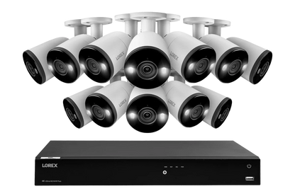 Lorex Fusion Series 4K 16 Camera Capable (Wired or Fusion Wi-Fi) 4TB Wired NVR System with H13 Bullet Cameras