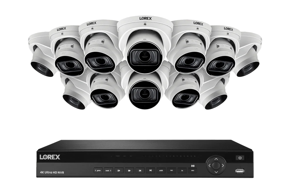 Lorex Elite Series NVR with N3 (Nocturnal Series) IP Motorized Varifocal Dome Cameras - 4K 16-Channel 4TB Wired System