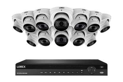 Lorex Elite Series NVR with N3 (Nocturnal Series) IP Motorized Varifocal Dome Cameras - 4K 16-Channel 4TB Wired System