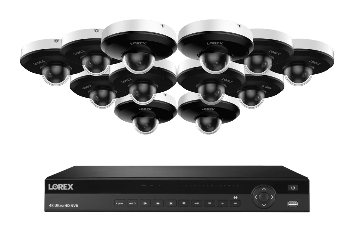 Lorex Elite Series NVR with P2 (4MP) IP Mini PTZ Cameras - 4K 16-Channel 4TB Wired System