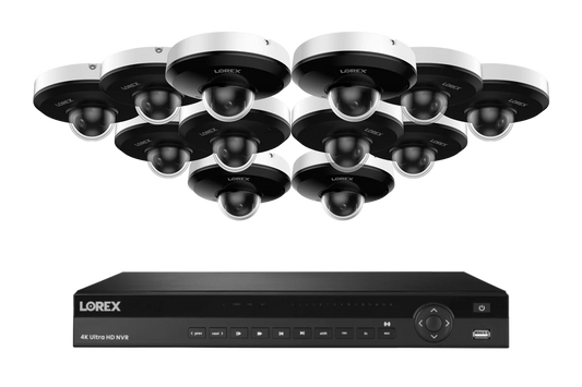 Lorex Elite Series NVR with P2 (4MP) IP Mini PTZ Cameras - 4K 16-Channel 4TB Wired System