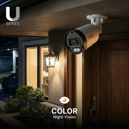 Lorex Connect U Series 4K 8-Channel Wired NVR System with U3 4K PoE Bullet Cameras - 2TB